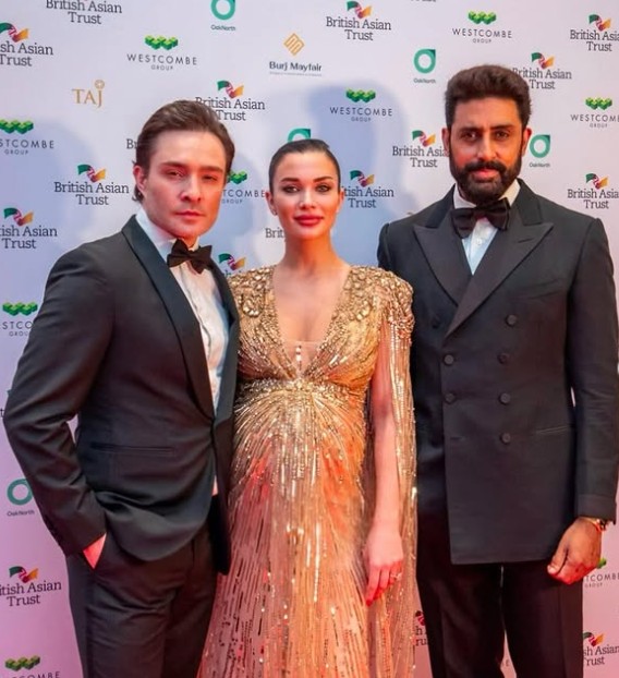 ed westwick, amy jackason and abhishek bachchan at the British Asian Trust's annual gala in London