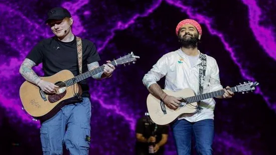 arijit singh and ed sheeran performing together