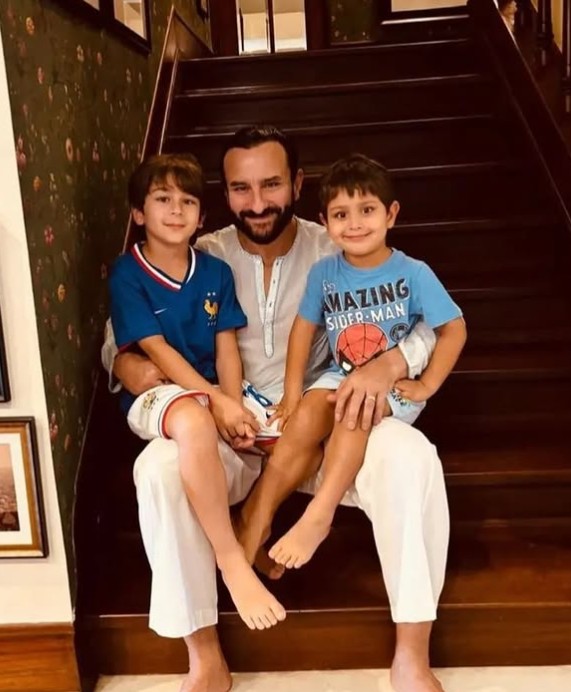 saif ali khan with his two son